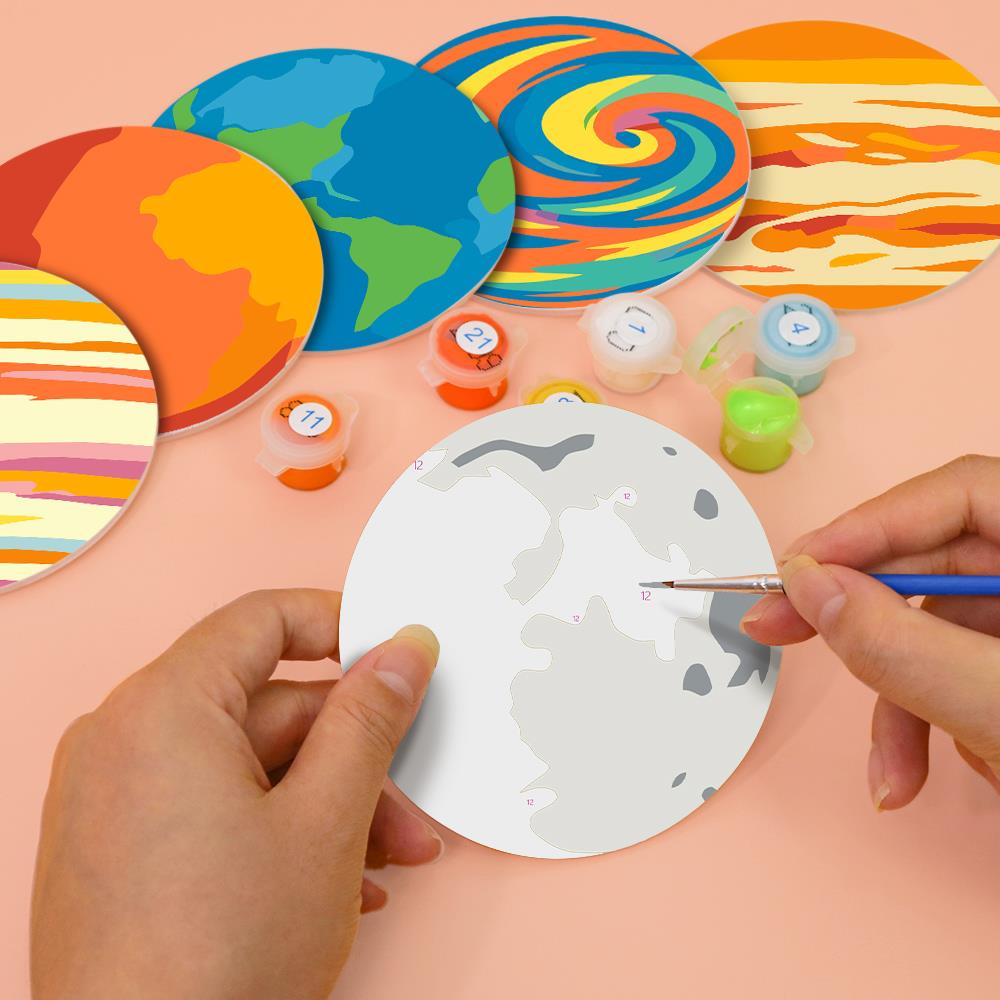 Earth and Moon Planet Parade paint by numbers coasters – image 6