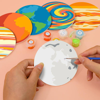 Earth and Moon Planet Parade paint by numbers coasters – image 6