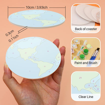 Earth and Moon Planet Parade paint by numbers coasters – image 8