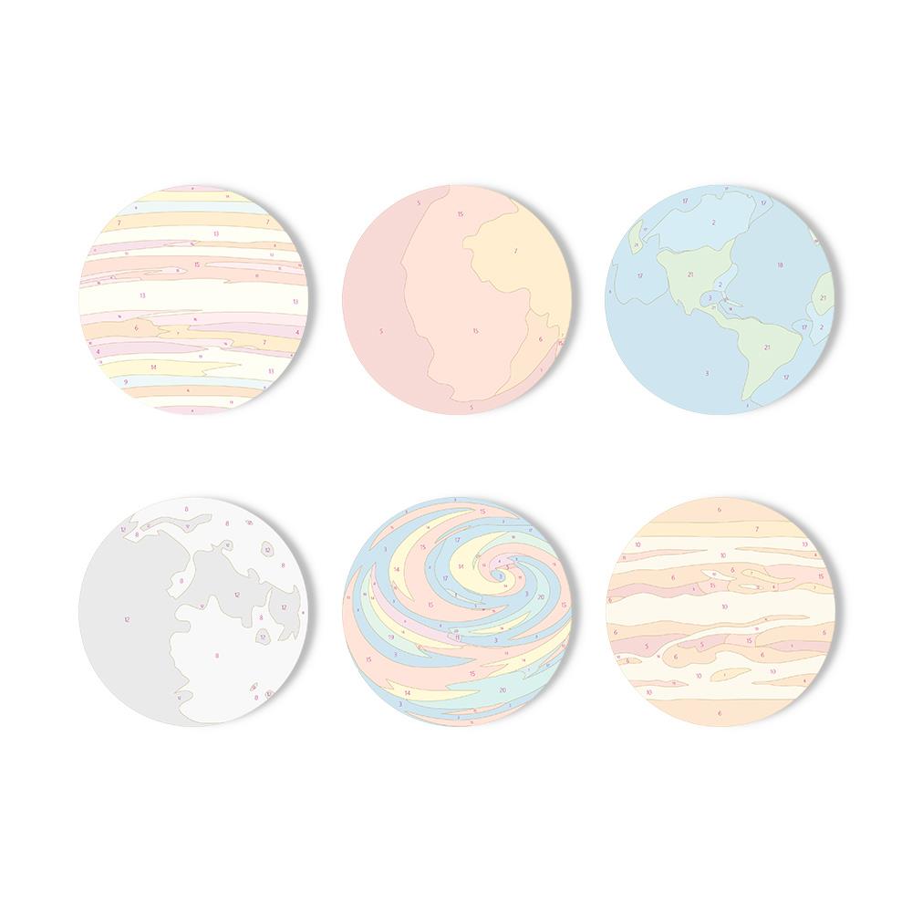 Earth and Moon Planet Parade paint by numbers coasters – image 11