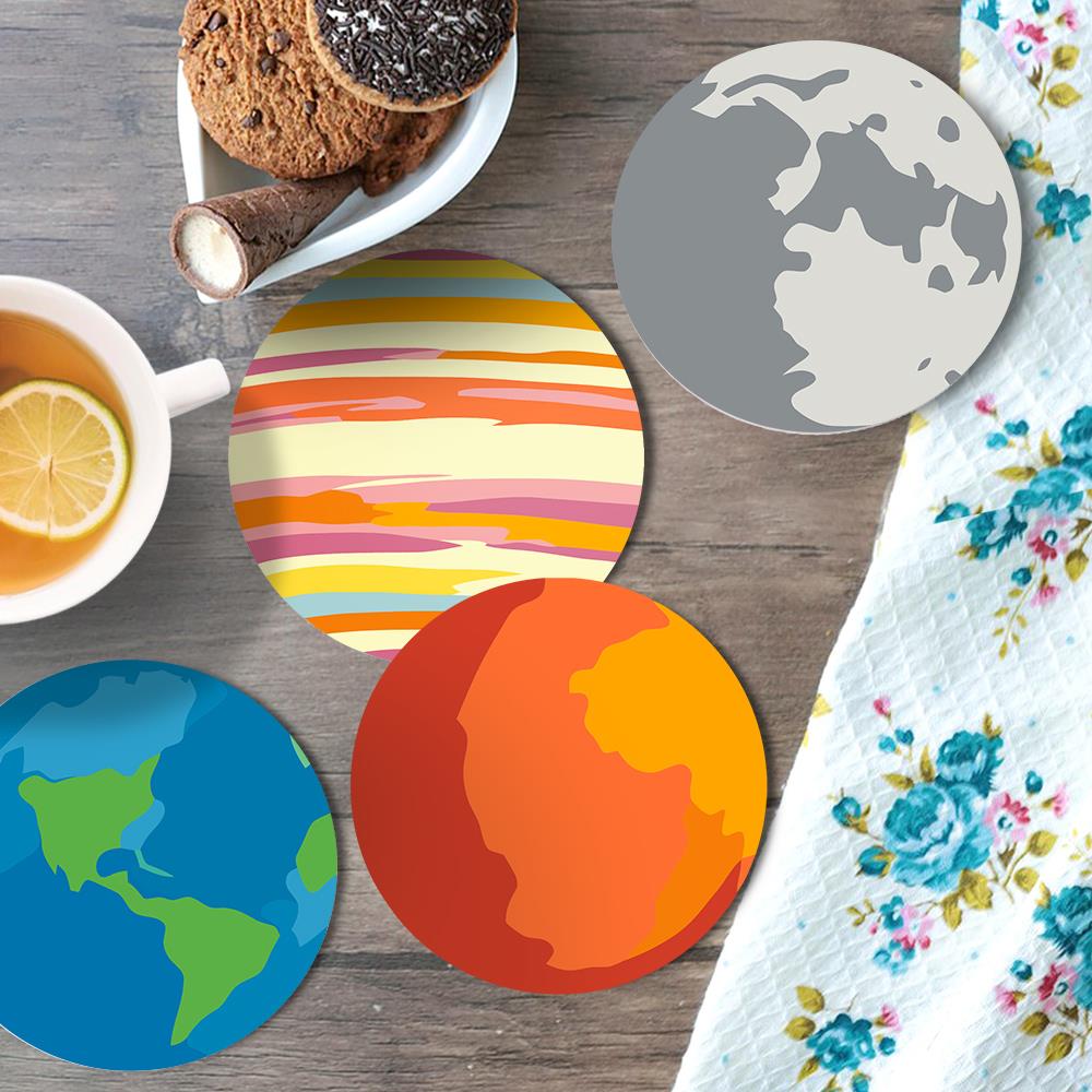 Earth and Moon Planet Parade paint by numbers coasters – image 21