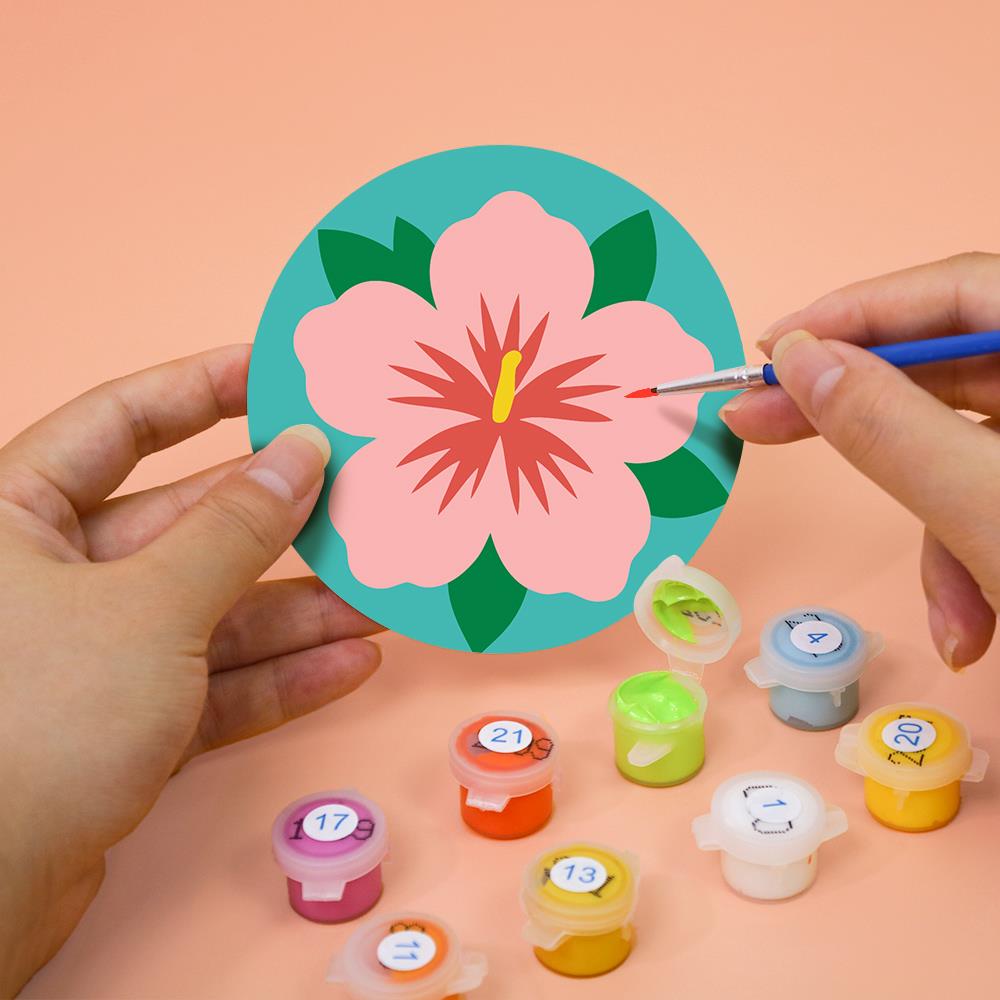 Flamingo and Starfish Beach Day paint by numbers coasters – image 7