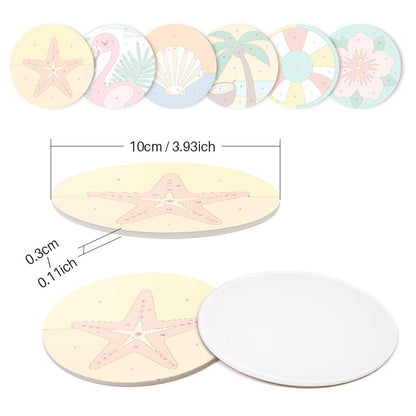 Flamingo and Starfish Beach Day paint by numbers coasters – image 9
