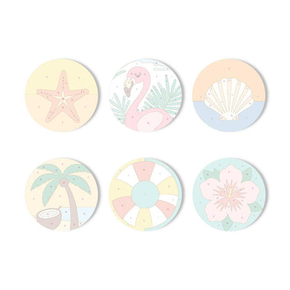 Flamingo and Starfish Beach Day paint by numbers coasters – image 11