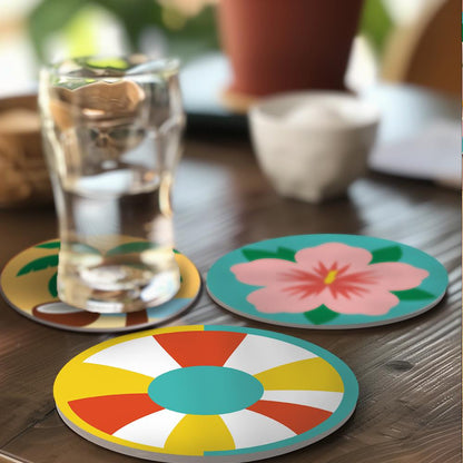 Flamingo and Starfish Beach Day paint by numbers coasters – image 20