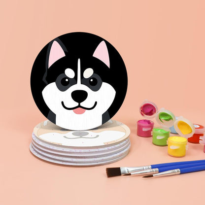 Happy Puppy Breed Portraits paint by numbers coasters – image 4