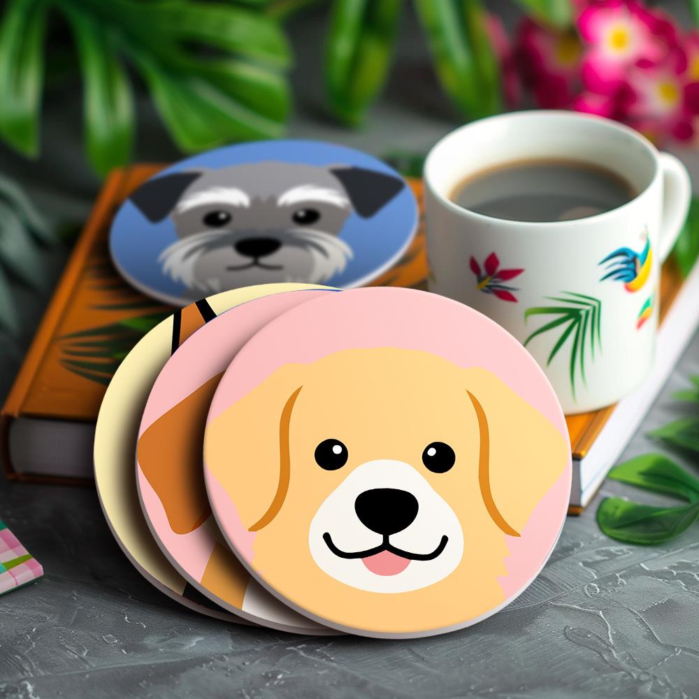 Happy Puppy Breed Portraits paint by numbers coasters – image 18