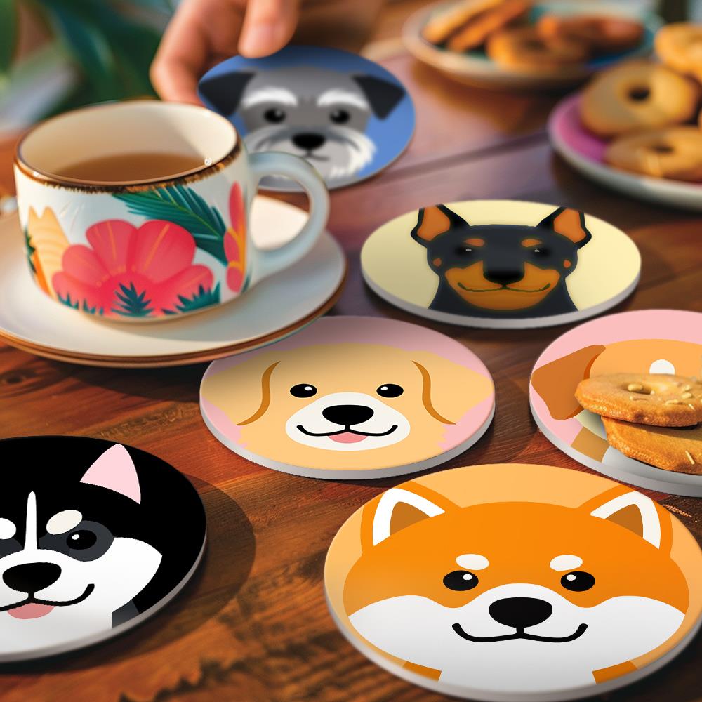 Happy Puppy Breed Portraits paint by numbers coasters – image 20