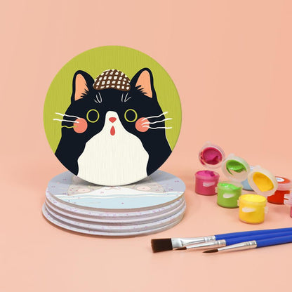 Dapper Cats and Rainbow Hills paint by numbers coasters – image 4