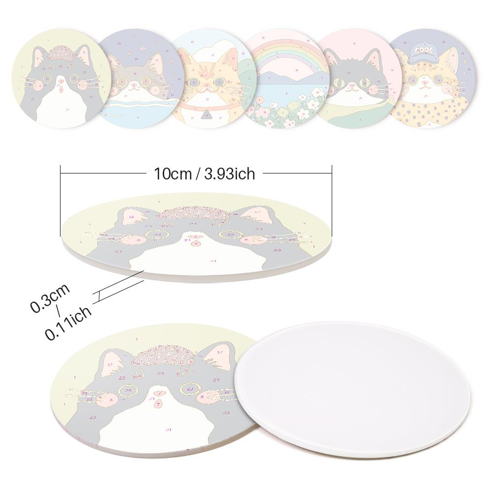 Dapper Cats and Rainbow Hills paint by numbers coasters – image 9