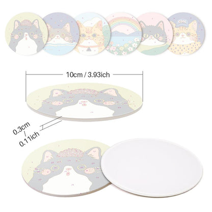 Dapper Cats and Rainbow Hills paint by numbers coasters – image 9