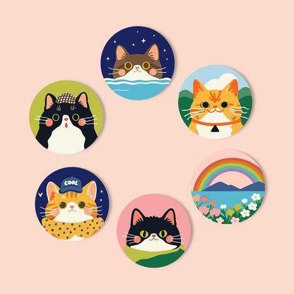 Dapper Cats and Rainbow Hills paint by numbers coasters – image 12
