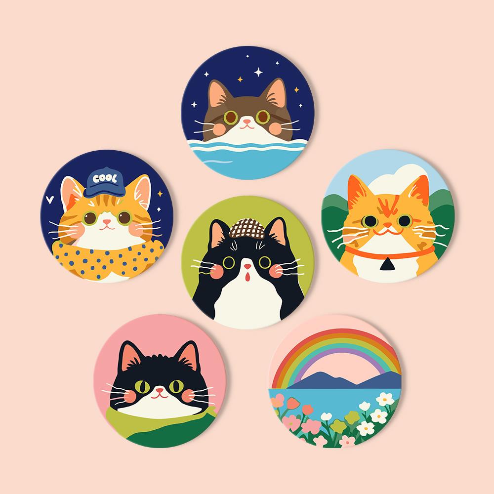 Dapper Cats and Rainbow Hills paint by numbers coasters – image 13