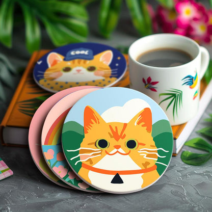 Dapper Cats and Rainbow Hills paint by numbers coasters – image 15