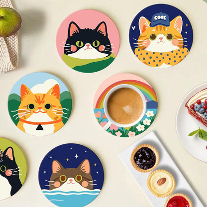 Dapper Cats and Rainbow Hills paint by numbers coasters – image 16
