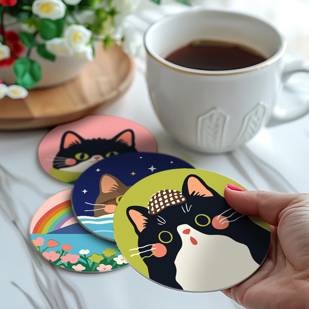 Dapper Cats and Rainbow Hills paint by numbers coasters – image 17