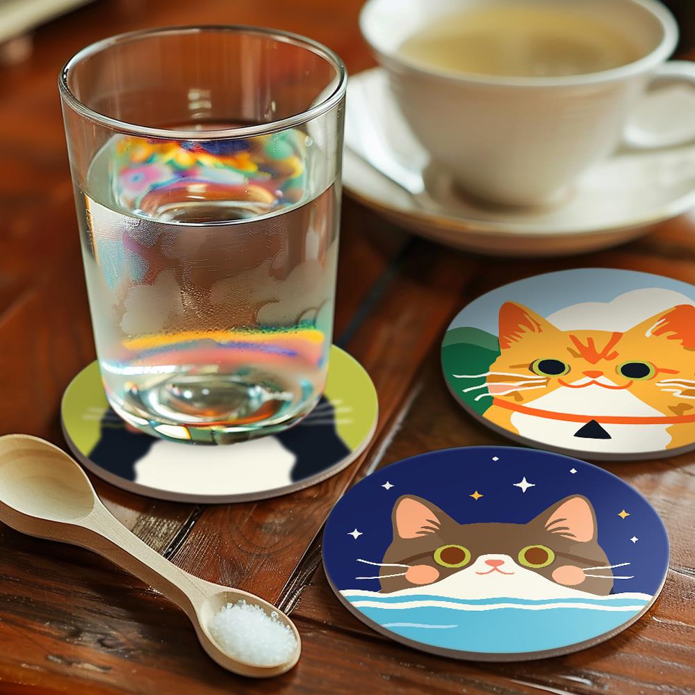 Dapper Cats and Rainbow Hills paint by numbers coasters – image 18