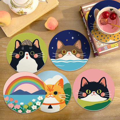 Dapper Cats and Rainbow Hills paint by numbers coasters – image 19