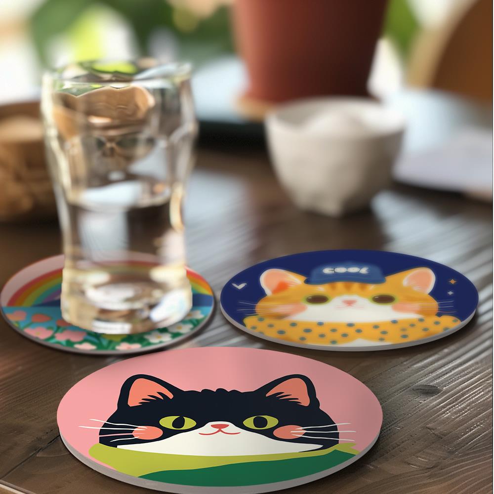 Dapper Cats and Rainbow Hills paint by numbers coasters – image 20