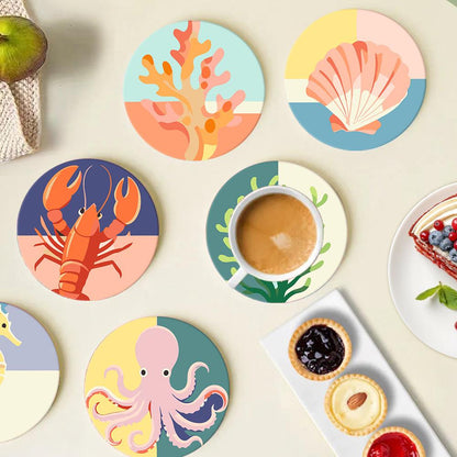 Seahorse and Octopus Sea Life paint by numbers coasters – image 17
