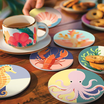 Seahorse and Octopus Sea Life paint by numbers coasters – image 20
