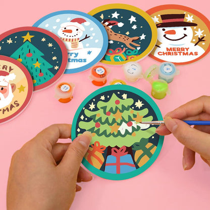 Santa and Snowman Greetings paint by numbers coasters – image 6