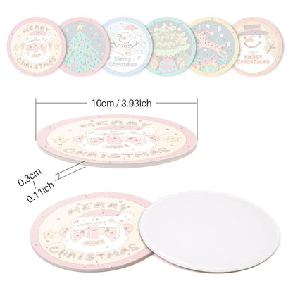 Santa and Snowman Greetings paint by numbers coasters – image 9
