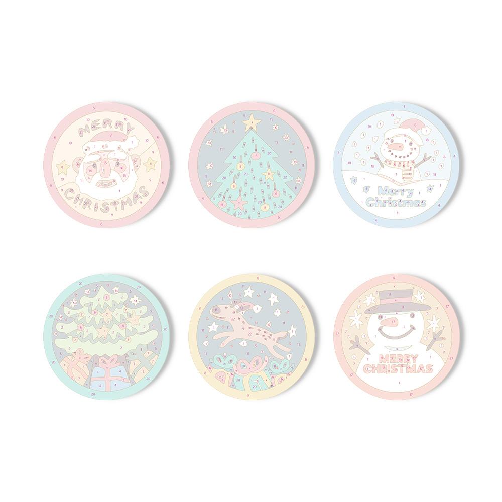 Santa and Snowman Greetings paint by numbers coasters – image 11
