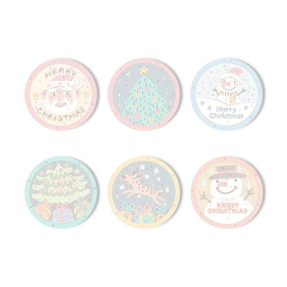 Santa and Snowman Greetings paint by numbers coasters – image 11