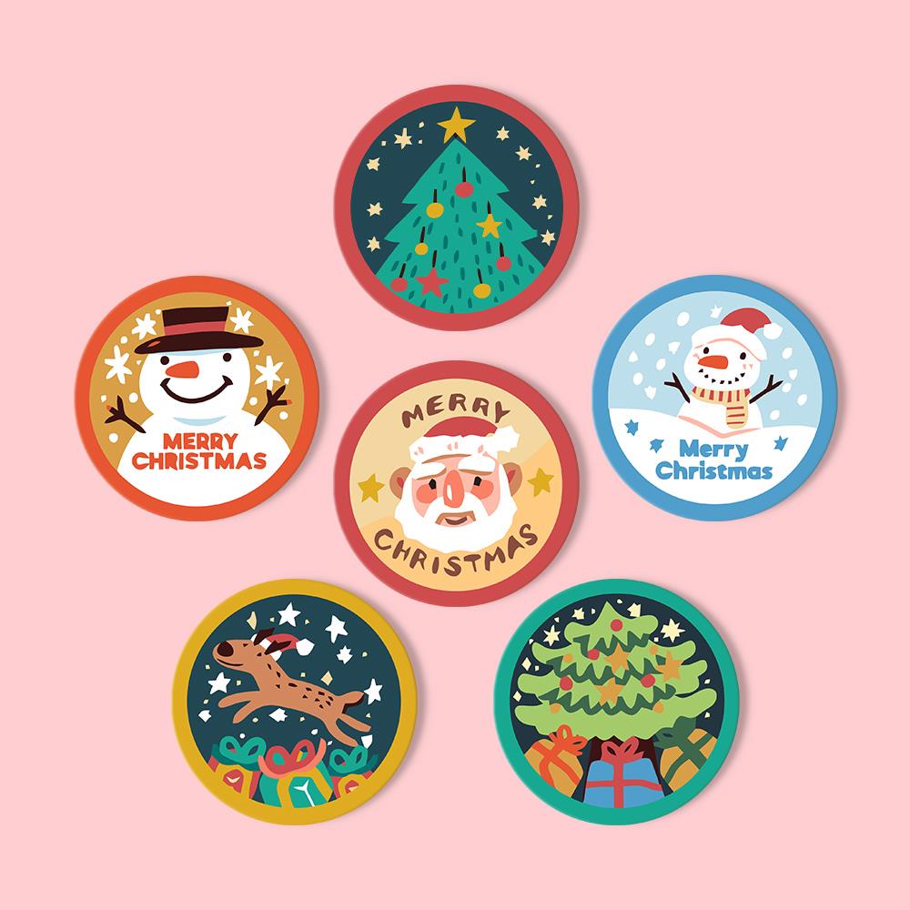 Santa and Snowman Greetings paint by numbers coasters – image 13