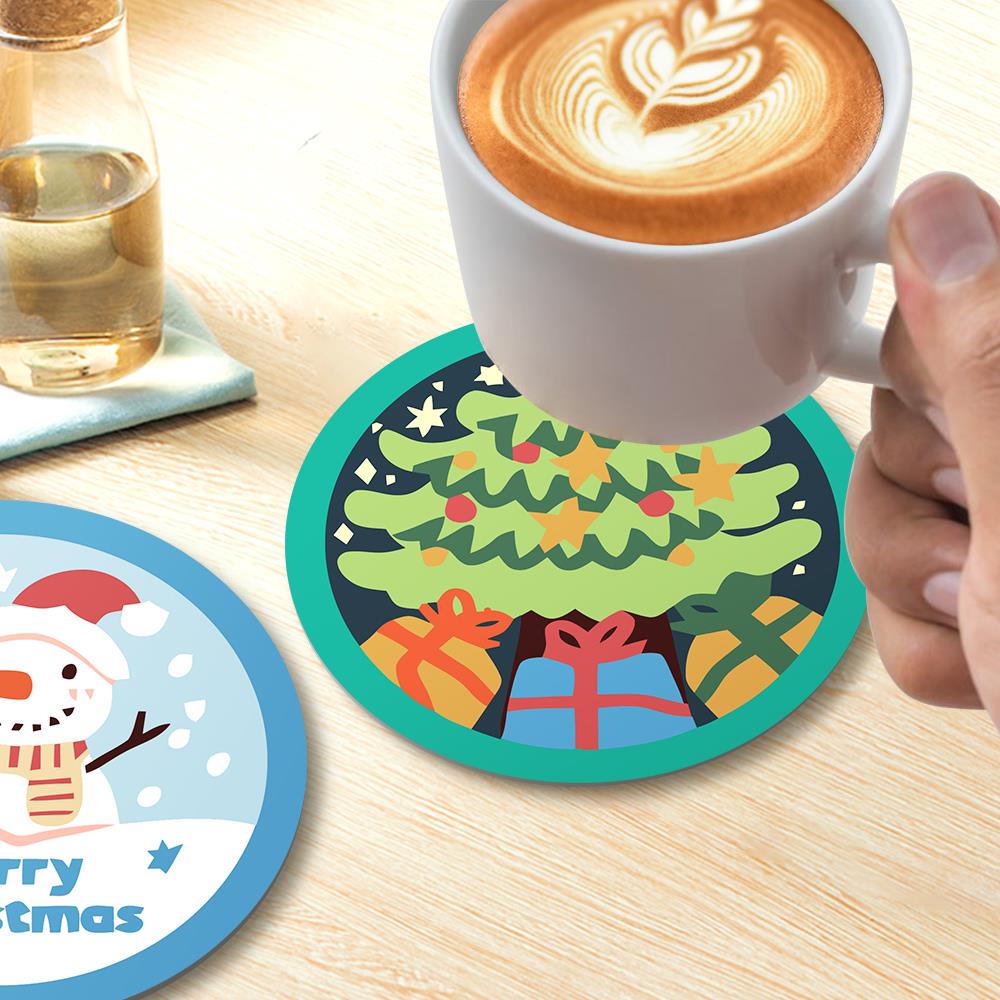 Santa and Snowman Greetings paint by numbers coasters – image 15