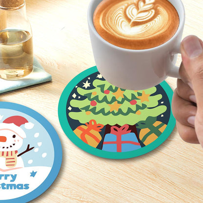 Santa and Snowman Greetings paint by numbers coasters – image 15
