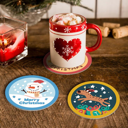 Santa and Snowman Greetings paint by numbers coasters – image 16