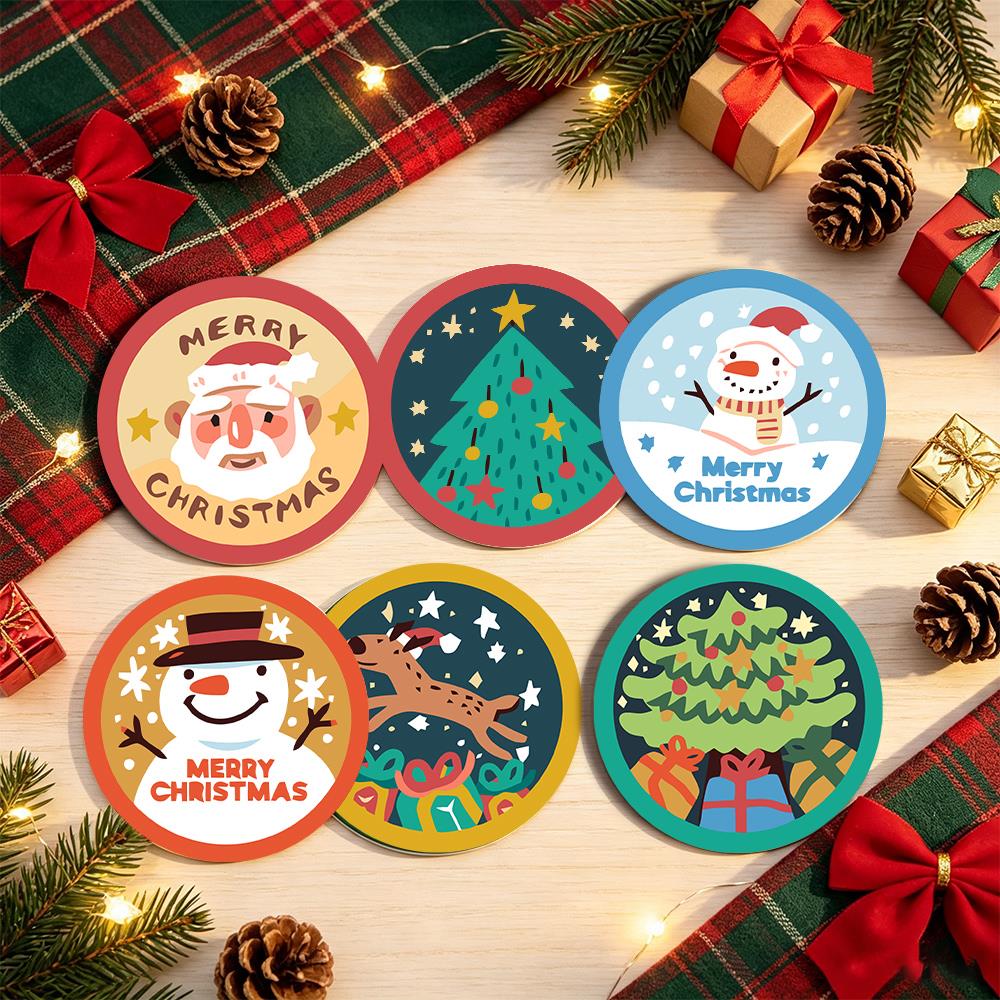 Santa and Snowman Greetings paint by numbers coasters – image 18