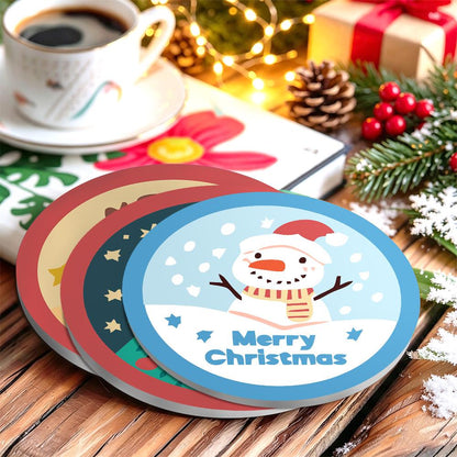 Santa and Snowman Greetings paint by numbers coasters – image 20