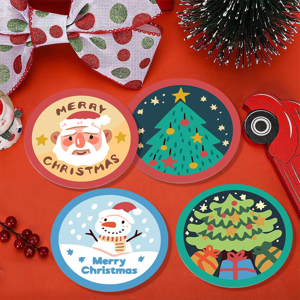 Santa and Snowman Greetings paint by numbers coasters – image 21