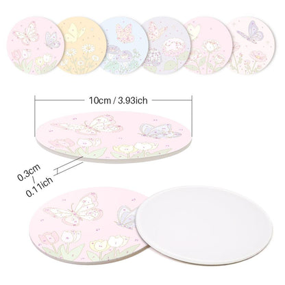 Pastel Butterfly Meadow paint by numbers coasters – image 9