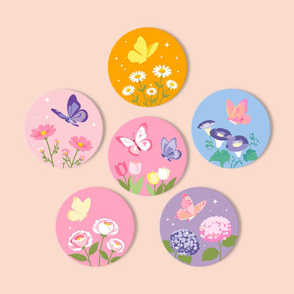 Pastel Butterfly Meadow paint by numbers coasters – image 13