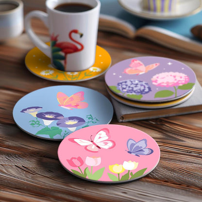 Pastel Butterfly Meadow paint by numbers coasters – image 15