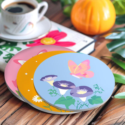 Pastel Butterfly Meadow paint by numbers coasters – image 19