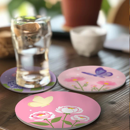 Pastel Butterfly Meadow paint by numbers coasters – image 20