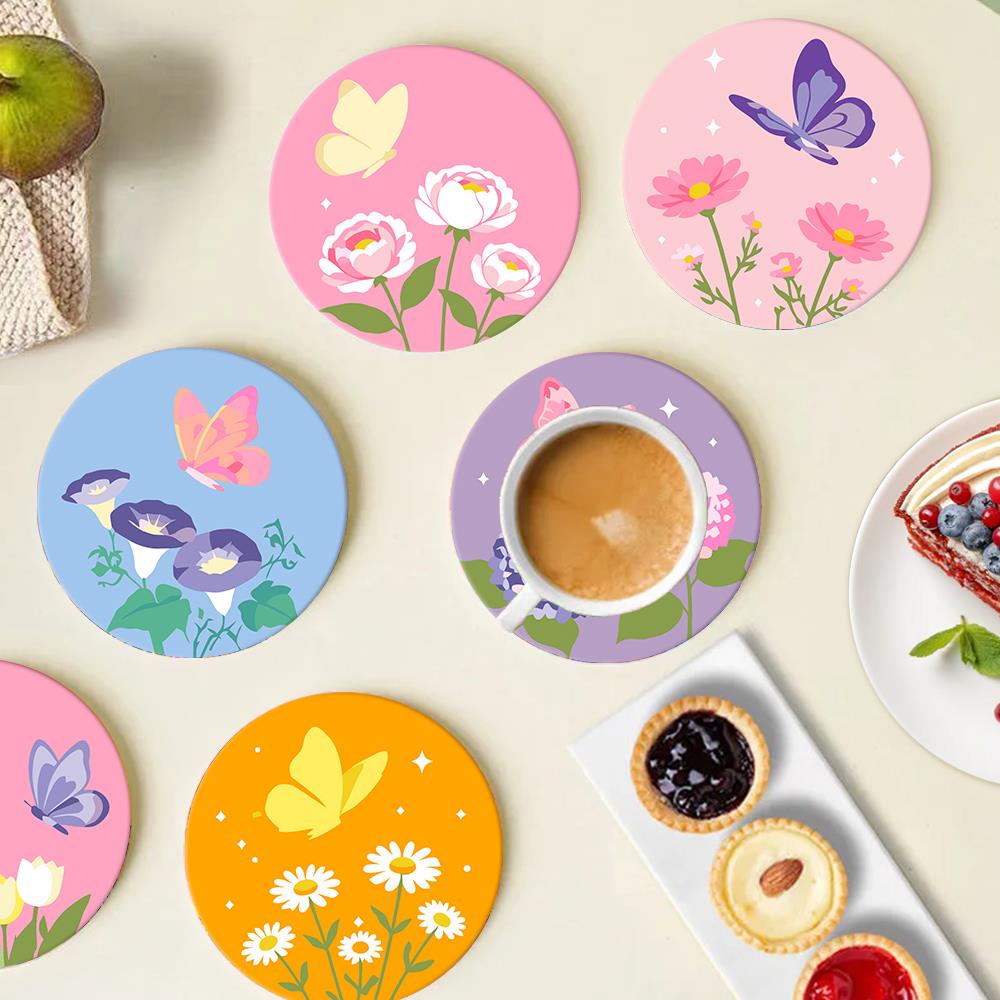 Pastel Butterfly Meadow paint by numbers coasters – image 21