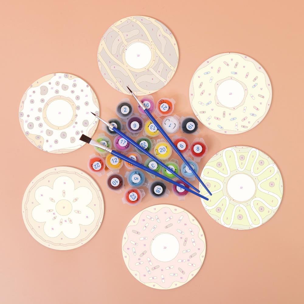 Sprinkle Donut Bakery paint by numbers coasters – image 2