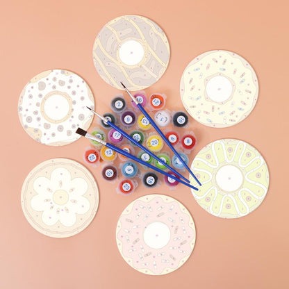 Sprinkle Donut Bakery paint by numbers coasters – image 2