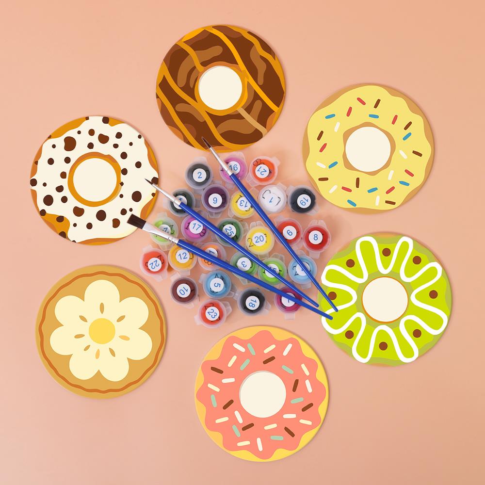 Sprinkle Donut Bakery paint by numbers coasters – image 3