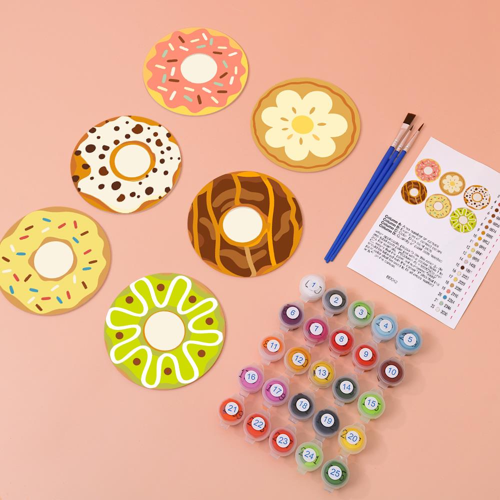 Sprinkle Donut Bakery paint by numbers coasters – image 5