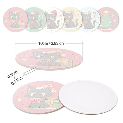 Santa Hat Black Cats paint by numbers coasters – image 9