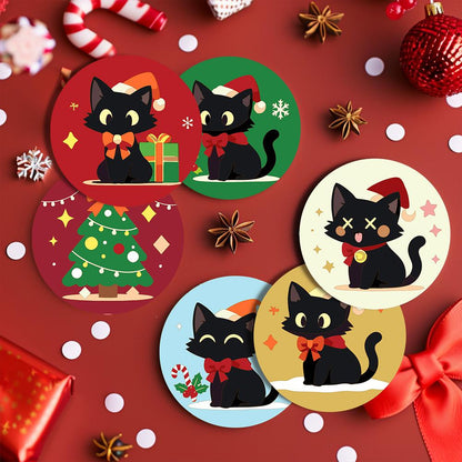 Santa Hat Black Cats paint by numbers coasters – image 17