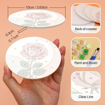 Boho Neutral Botanicals paint by numbers coasters – image 8