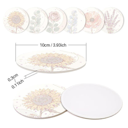 Boho Neutral Botanicals paint by numbers coasters – image 9